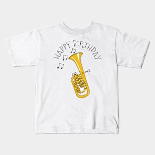 Tenor Horn Happy Birthday Hornist Brass Musician Kids T-Shirt